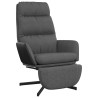 Chaise de relaxation avec repose-pied Gris foncé Tissu 