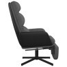 Chaise de relaxation avec repose-pied Gris foncé Tissu 