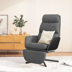Chaise de relaxation avec repose-pied Gris clair Tissu 