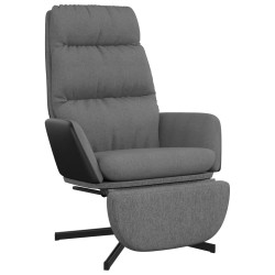 Chaise de relaxation avec repose-pied Gris clair Tissu 