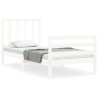 Cadre de lit sans matelas blanc bois de pin massif 