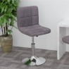 Tabouret de bar pivotant Taupe Tissu 