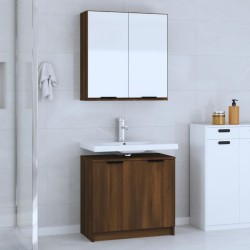 Ensemble d'armoires de salle de bain 2 pcs chêne marron 