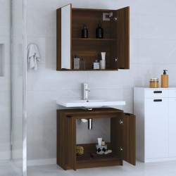 Ensemble d'armoires de salle de bain 2 pcs chêne marron 