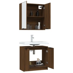 Ensemble d'armoires de salle de bain 2 pcs chêne marron 
