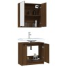 Ensemble d'armoires de salle de bain 2 pcs chêne marron 