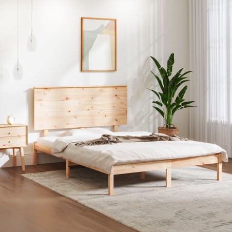 Cadre de lit sans matelas 140x190 cm bois de pin massif 