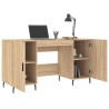 Bureau chêne sonoma 140x50x75 cm bois d'ingénierie 
