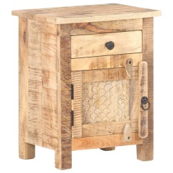Table de chevet 40x30x50 cm Bois de manguier brut 