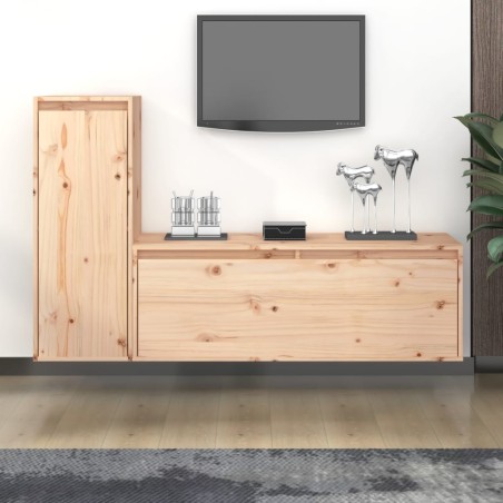 Meubles TV 2 pcs Bois massif de pin 