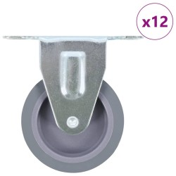 12 pcs Roulettes fixes 75 mm 