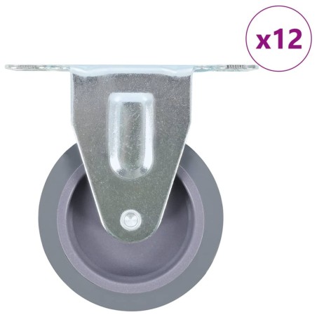 12 pcs Roulettes fixes 75 mm 