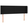 Tête de lit avec oreilles Noir 147x16x78/88 cm Tissu 