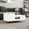 Table basse Blanc brillant 100x50x45 cm Bois d'ingénierie 