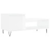 Table basse Blanc brillant 100x50x45 cm Bois d'ingénierie 