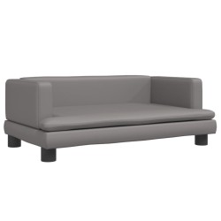 Canapé pour enfants gris 80x45x30 cm similicuir 