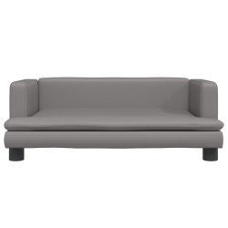 Canapé pour enfants gris 80x45x30 cm similicuir 