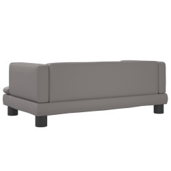 Canapé pour enfants gris 80x45x30 cm similicuir 