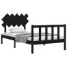 Cadre de lit sans matelas noir 100x200 cm bois massif de pin 