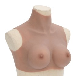 Plastron en silicone marron pâle coupe C 