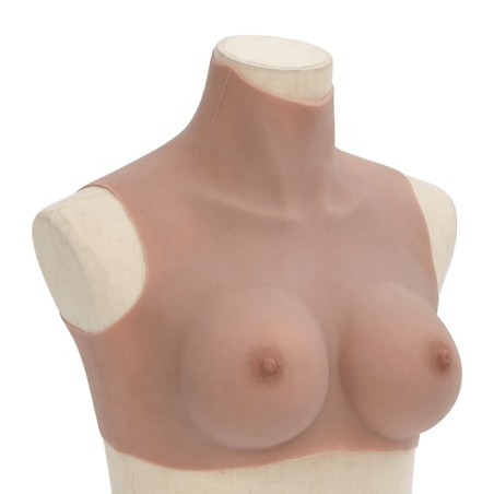 Plastron en silicone marron pâle coupe C 