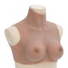 Plastron en silicone marron pâle coupe C 