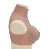 Plastron en silicone marron pâle coupe C 