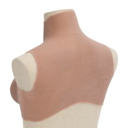 Plastron en silicone marron pâle coupe C 