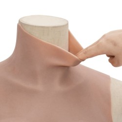 Plastron en silicone marron pâle coupe C 