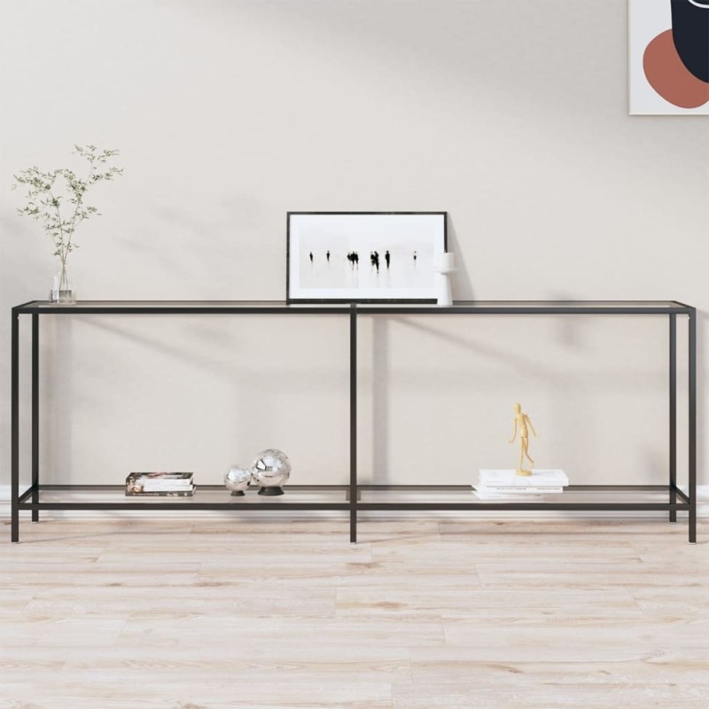 Table console Transparent 220x35x75,5 cm Verre trempé Table console Transparent 220x35x75,5 cm Verre trempé