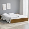 Cadre de lit sans matelas marron miel bois massif 120x190 cm 