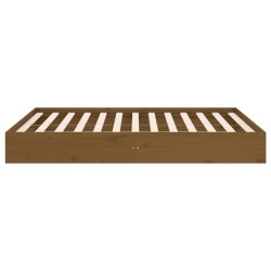 Cadre de lit sans matelas marron miel bois massif 120x190 cm 
