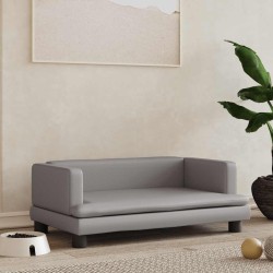 Lit pour chien gris 80x45x30 cm similicuir 