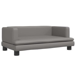 Lit pour chien gris 80x45x30 cm similicuir 