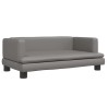 Lit pour chien gris 80x45x30 cm similicuir 