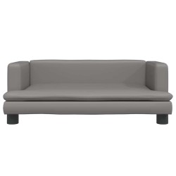 Lit pour chien gris 80x45x30 cm similicuir 