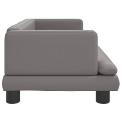 Lit pour chien gris 80x45x30 cm similicuir 