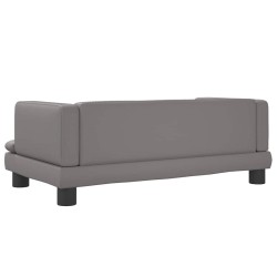 Lit pour chien gris 80x45x30 cm similicuir 