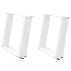 Pieds de table basse en U, 2 pièces, blanc, 50 x (42-43) cm, acier 