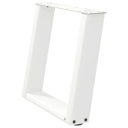 Pieds de table basse en U, 2 pièces, blanc, 50 x (42-43) cm, acier 