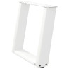 Pieds de table basse en U, 2 pièces, blanc, 50 x (42-43) cm, acier 