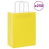 Sacs en papier 250 pcs avec poignées jaune 21x11x28 cm 