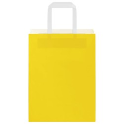 Sacs en papier 250 pcs avec poignées jaune 21x11x28 cm 
