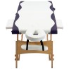 Table de massage pliable 2 zones Bois Blanc et violet 
