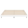 Cadre de lit sans matelas blanc brillant 150x200 cm 