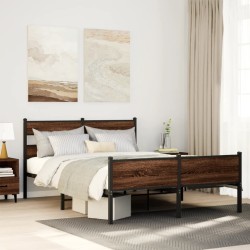 Cadre de lit sans matelas chêne marron 150x200 cm 