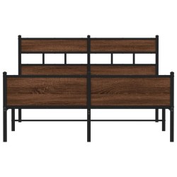 Cadre de lit sans matelas chêne marron 150x200 cm 