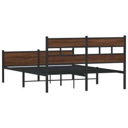 Cadre de lit sans matelas chêne marron 150x200 cm 