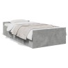 Cadre de lit avec tiroirs sans matelas gris béton 90x190 cm 