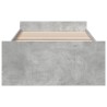 Cadre de lit avec tiroirs sans matelas gris béton 90x190 cm 